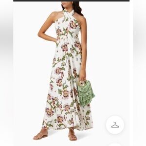 Agua bendita beck vareena floral halter maxi dress Size L, Vacation Summer